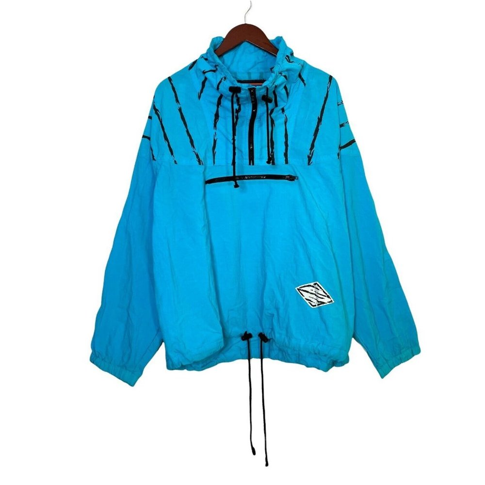 Vintage 90’s Express 1/4 Zip Windbreak Jacket- Retro- Blue- Mens Size XL